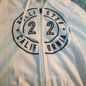 White Hollister zip up